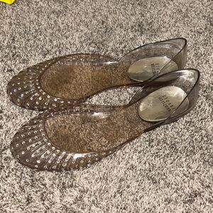 Stuart Weitzman Jealous Jelly Swarovski Crystal Wedding Cinderella Flats 7.5